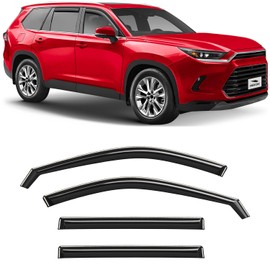Voron Glass in-Channel Extra Durable Rain Guards for Toyota Grand Highlander 2024-2025, Window Deflectors, Vent Window Visors, 4 Pieces - 200611