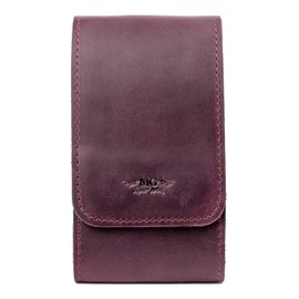 MG Leather Work PICCOLO Trumpet Pipes Holder GENUINE LEATHER Crazy Horse leather case for piccolo trumpet parts Piccolo trumpet pipes leather pouch with magnetic clasp (Marsala)