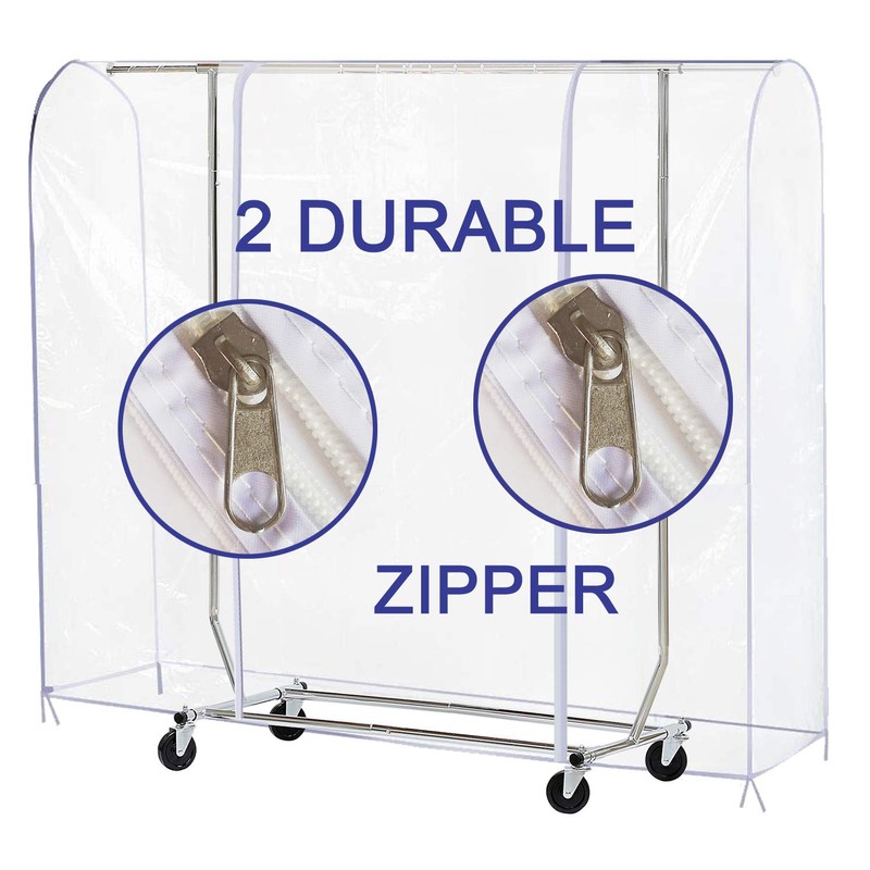 Ruibo - Funda transparente para perchero con 2 cremalleras duraderas,