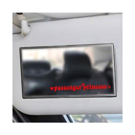 Yourkar Passenger Princess Sticker, Cute Stickers for Car Window Rearview Mirror, Girls Automotive Window Rearview Mirror Decoration Stickers, Universal Car Accessories (Red, Short)