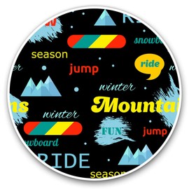Vinyl Stickers (Set of 2) 7.5cm - Snowboarding Skiing Ski #8334