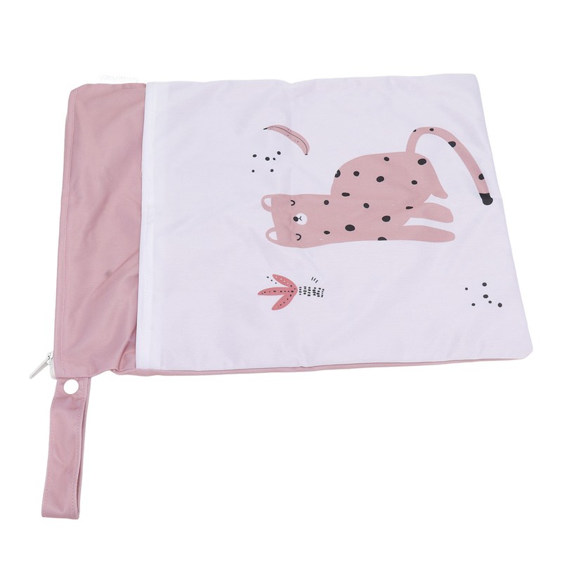 2pcs Hanging Diaper Bag Waterproof Double Pockets Zipper Closure Baby