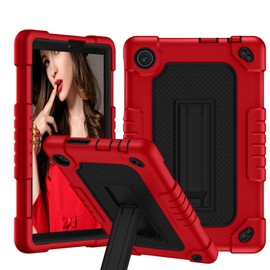 for TCL TAB 8 Plus TAB 8 LE Tablet Case Shockproof Kids Friendly Shoulder Strap Rugged Protective Case for TCL TAB 8 Plus 9138S/ TAB 8 LE 9137W/ TAB 8 WiFi 9132X/Tab 8V/Tab 8 SE (6048E) (Red/Black)