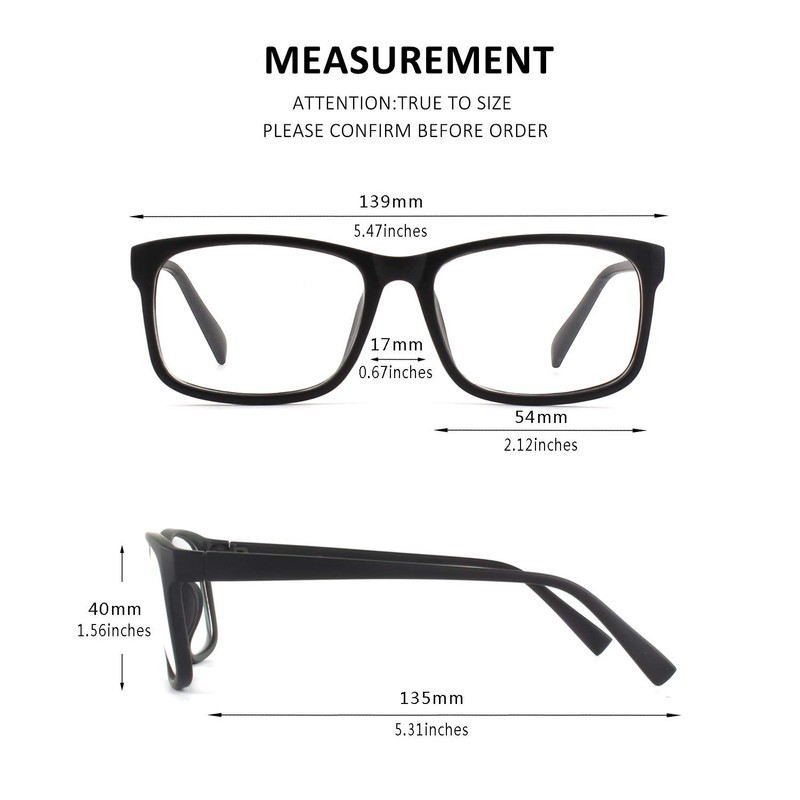 GQUEEN Fake Brille Ohne Stärke Damen Herren Nerdbrille Schwarz UV400