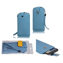 DFV mobile - Executive case TEXTURED design with strap and closure magnet for star g9000 - BLUE