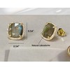 Labradorite Earrings, Gold Tone Prong Setting Natural Stone Handmade Earrings