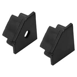 LED Aluminium Profile A19 Black 2x End Caps