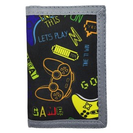 sundee RFID Trifold Canvas Outdoor Sports Wallet for Kids,Front Pocket Wallet with Magic Sticker, Kids Wallets for Boys -Boy 10