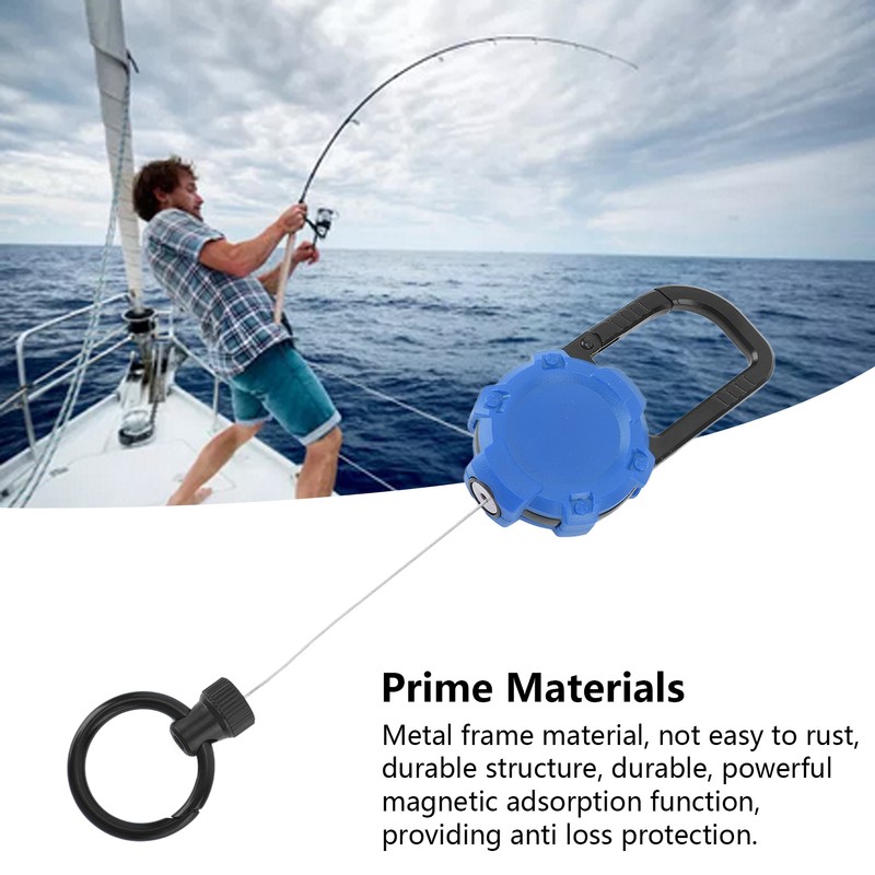 Magnetic Retractable Keychain Stainless Steel Wire Easy Pull Buckle Carabiner