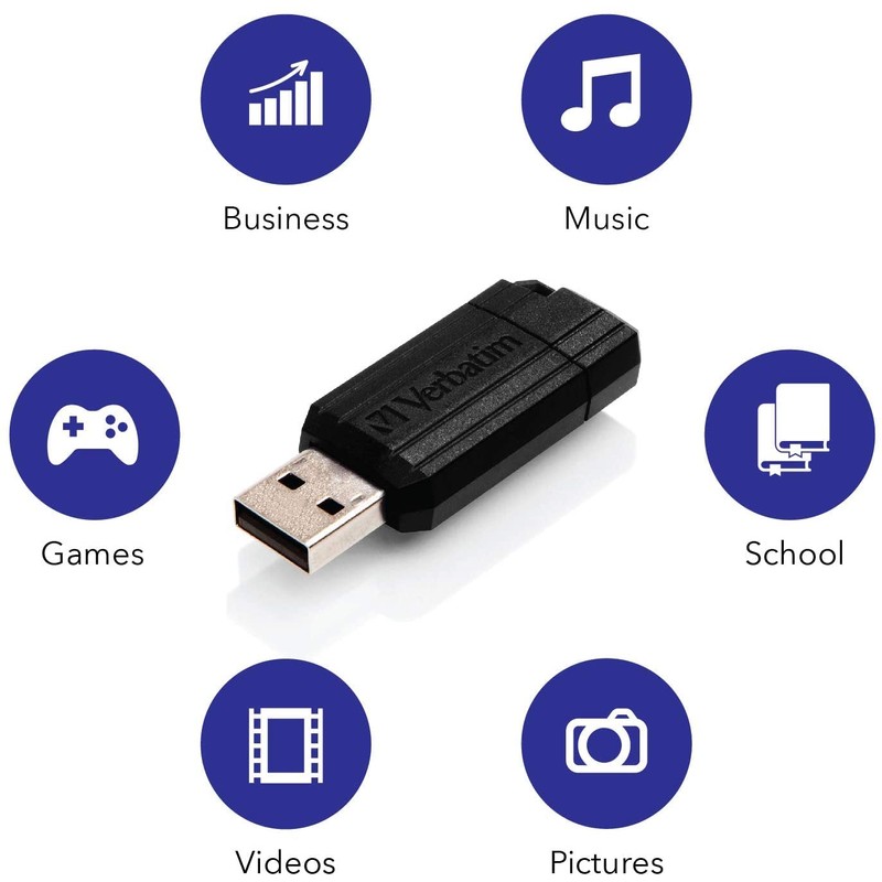 Verbatim Pinstripe 32 GB USB 2.0 Flash Drive, Black 49064