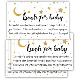 Giftideaworkshop Books for Baby Shower Request Cards, Baby Shower Invitation Inserts, 50 Pack.