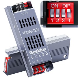 LED Netzteil Trafo 12v dimmbar 100W, Led Transformator 220 230 Volt AC auf 12 Volt DC,Led Treiber Kein Rauschen, Kein LED-Flimmern, IP20 Kompakter Extrem Dünner für LED Streifen Licht 3D Drucker