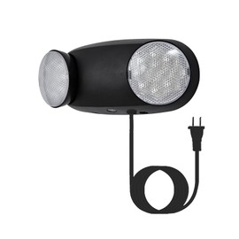 TANLUX LED Emergency Lights with Battery Backup, Commercial Emergency Light Fixtures for Business Home Power Failure Emergency Exit Sign Lighting with 1.0 Meter Plug in Cord AC120V Input, Black