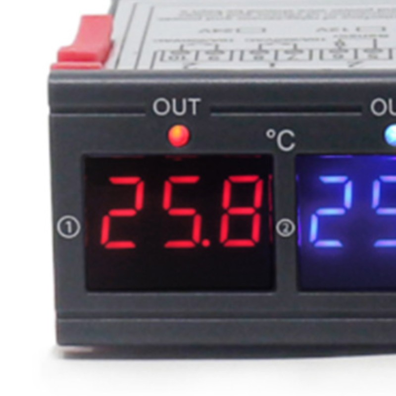 Digital Display Temperature Controller Microcomputer Intelligent Dual Control Electronic Adjustable