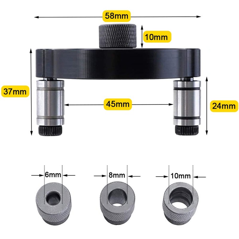Mesee Dowel Drill Guide, Vertical Pocket Hole Jig Kit 3-Hole