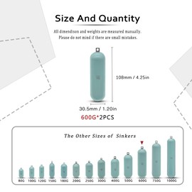 ECOFT Lead Free Fishing Sinkers and Weights Coated Raindrop Weights Bank Sinkers Deep Drop Weights 80g-1000g Assorted Sizes in Bag Fishing Weights Drop Shot for Bottom Fishing Saltwater Freshwater