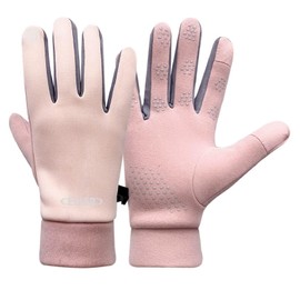 Glove Layer Touch Screen, Anti-Slip Warm Elien Gloves Liners for Cycling Biking Sporting Driving for Women (Pink)