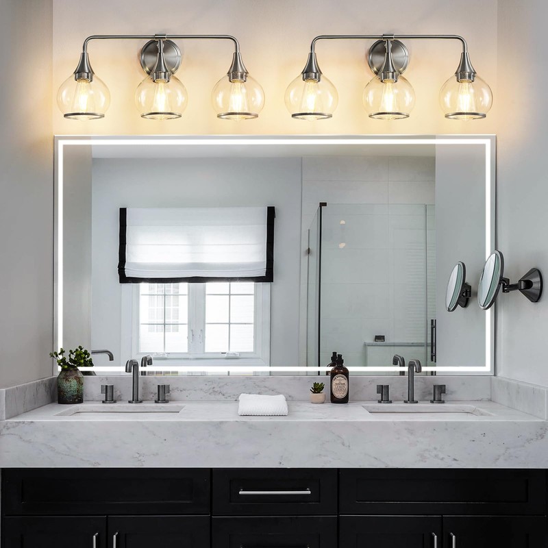 HAHZT Brushed Nickel Bathroom Vanity Light 3 Lights Bathroom Light
