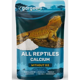 Gargeer 4oz All Reptile Calcium Powder, Phosphorus-Free Ultrafine Powder, Pure Dust Without Vitamin D3, Ready to Use for All Reptiles, Lizards & Amphibians Supplement. Made in The USA. Enjoy !