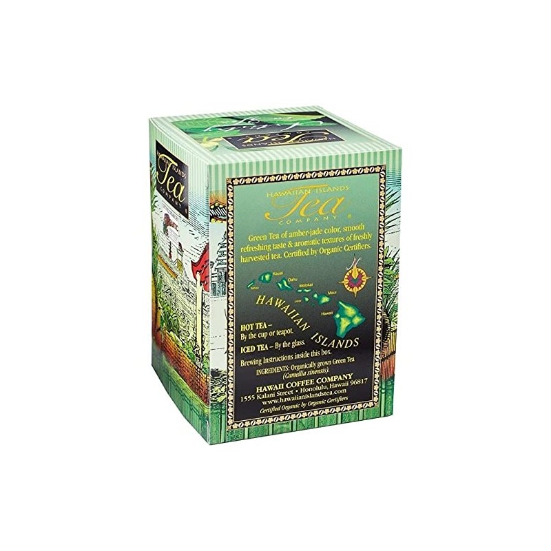 Hawaiian Islands Tea Company Organic Green Tea, All Natural -