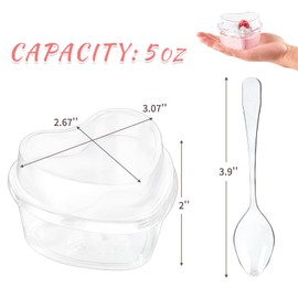 Qeirudu 50 Pack 6 oz Plastic Cups for Desserts, Mini Dessert Cups with Dome Lids and Spoons Round Shooter Cups for Serving Yogurt Parfait Pudding Appetizers Fruit Ice Creams