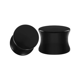 Ear Tunnel Set, 2 Pieces Double Flared Ear Expander Acrylic Ear Piercing Expander Flesh Tunnel Plugs, (Black, 3-30 mm), Acrylic, No gemstone
