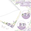 FYSUIMU 60 Sheets Floral Butterfly Stationery Letterhead Paper Watercolor Lavender