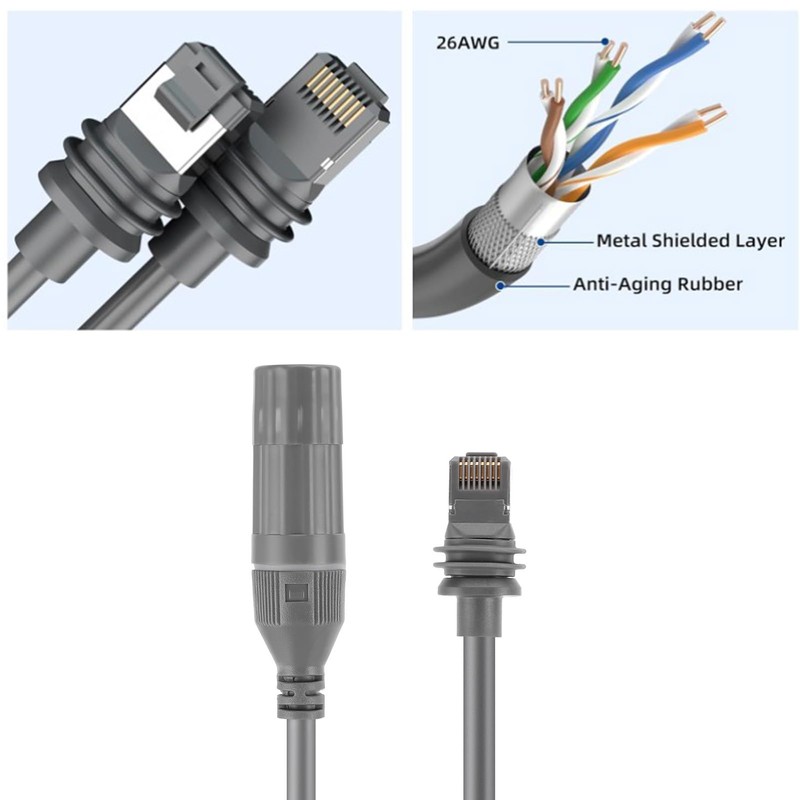 Ethernet Adapter, Waterproof SPX Plug to RJ45 Adapters Female Connector
