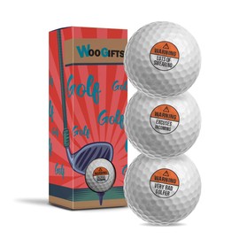 DV DESIGN 3 x Funny Golf Balls - Bad At Golf Swear Golfer Joke Golfing Sports Husband Birthday Novelty Dad Brother Friend Men Gift #GB0053
