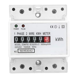 Walfront - KWh Meter Medidor eléctrico, monofásico 4P LED Din Rail Electricidad Consumo de energía Wattímetro Medidor de energía, 10-40A