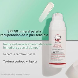 EltaMD Protector solar facial UV para recuperación de la piel con óxido de zinc, 100% mineral, seguro para piel sensible SPF 50