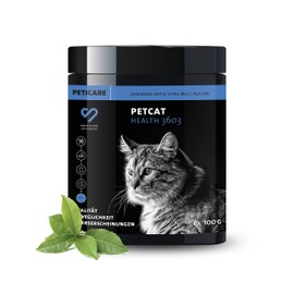 Peticare Senior Aktiv Vital Mix Pulver für alte Katzen | Natürliches Ergänzungsfutter-Mittel mit Grünlippmuschel, MSM, Curcuma | fördert Immunsystem & bei Mangelerscheinungen | petCat Health 3603