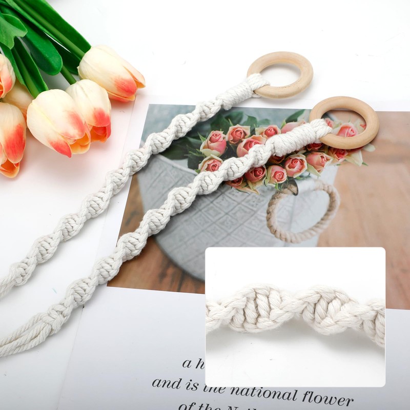 Goufaju 6 Pack Adjustable Macrame Plant Hanger Extenders - Handmade