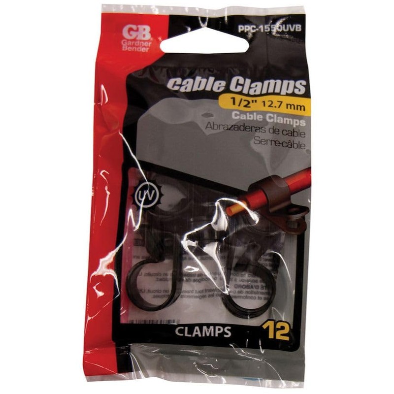 GB Gardner Bender PPC-1550UVB 12 Pack 1/2" Poly Cable Clamp