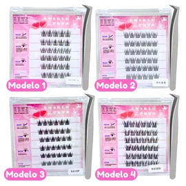 Kit Pestañas Con Pegamento Postizas Para Extenciones de Pestañas Volumen Natural Pestañas Coreanas Press On Lahes + Pinza Aplicadora 10-12mm (modelo 8)