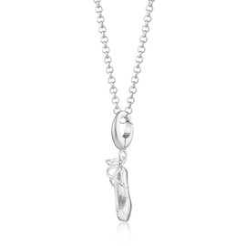 Lily Charmed Sterling Silver Pointe Ballet Shoe Charm Necklace for Women and Girls. Designed in the UK