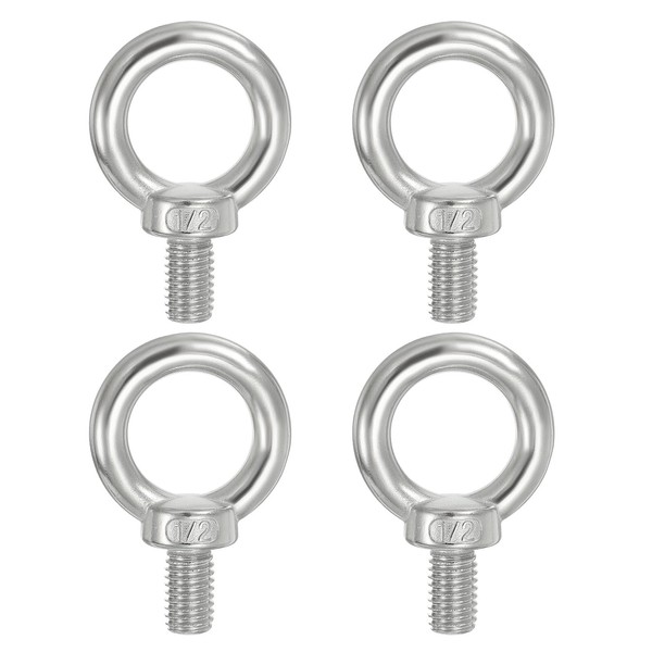 PATIKIL Lifting Eye Bolts UNC1/2-13, 4 Pcs 316 Stainless Steel