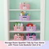 Mixed Color Small Plastic Open Storage Weave Baskets, 6-Pack Versatile