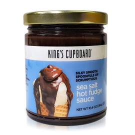 King's Cupboard Sea Salt Hot Fudge Chocolate Sauce - The Perfect Hot Fudge Sauce for Topping Ice Cream & Desserts, Chocolate Coffee Drizzle, Fondue, Ganache - Gluten-Free, Kosher, All Natural 10.4 Ounce (Pack of 1)