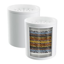 Hibbent 2 Pack Shower Filter Replacement Cartridges for Hard Water, High Output 20 Stage Shower Filter with Vitamin C to Remove Chlorine & Fluoride, Glowing Skin, Strong Nails & Shimmering Hair