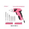 Hi-Spec Electric Screwdriver 27pcs 3.6V Pink USB Small Power Rechargerable
