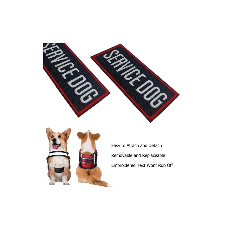 MBOTIROSA Service Dog Fabric Applique Patch Embroidered Weatherproof 35 x