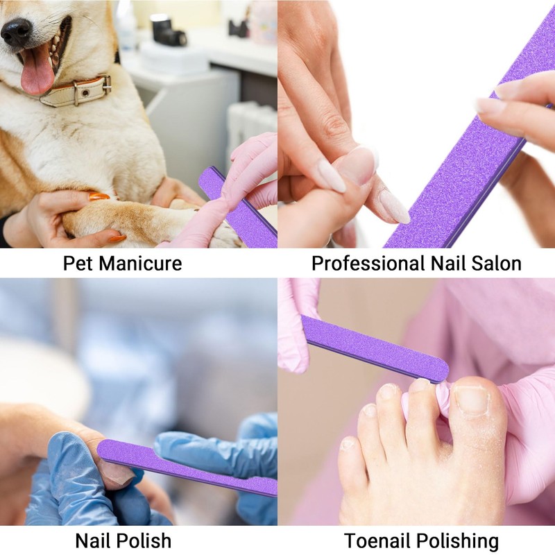 Professional Nail Files 100/180 Grit Nail File, Double-Sided Thickened Fingernail