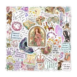 108 PCS Jesus Christian Bible Stickers, Waterproof Vinyl Religious Faith Stickers, Inspirational Scripture Decals for Laptops, Water Bottles, Journals, Notebooks, Ideal Christian