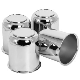 Podoy Push Through Center Caps 3.19" for Trailer Truck RV Wheel Rims 4 Closed-End Chrome Plated Silver Carbon Steel 3.19-Inch Center Bore Push Thru Wheel Center Caps