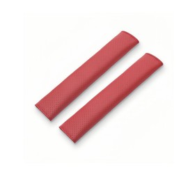 2PCS Car Seat Belt Cover， Perforated Red Leather，Breathable Leather Soft Harness Pad Protect Neck and Shoulder Universal for Car, SUV (20 in)