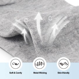 SIMIYA Ankle Socks Mens Trainer Socks Breathable Cotton Low Cut Socks (6 Pairs) Non Slip No Show Socks with Arch Support, Grey, 6-10