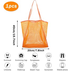 Pack of 2 Beach Bag Mesh Bag, Large and Small Beach Mesh Bag, Reusable and Foldable Children's Tidy Bag for Beach Picnic Laundry Bag Family Holiday, H