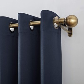 Sun Zero Nordic Theater Grade Extreme 100% Blackout Grommet Curtain Single Panel, 52" x 63", Navy Blue