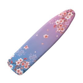Tomeusey Cherry Blossom Ironing Board Cover and Pad with Hook and Loop Fasteners Ironing Board Protector Replacement Cover Resist Scorching Fits Standard Size
